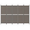 vidaXL 5-Panel Room Divider in Anthracite - Polyester Fabric and Iron Material - Foldable Design Screen for Bedroom, Living Room, Office - 3 of 4