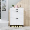 32"Shoe Storage Cabinet for Entryway, Free Standing Shoe Organizer with 2 Flip Drawers,White - image 2 of 4