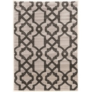 Linon 8'x10' Elegance Geo Rug Gray: Traditional Geometric Indoor Area Rug, Low Pile, Machine Made, 10x8 Foot - 1 of 4