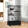 BestMassage 52 Inch Cat Cage Cat Crate with Hammock Two Front Doors for Cats, Black - 2 of 4