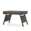 Lyngins Faux Rattan Outdoor End Table, 24" Wide Wicker Accent Table for Patio or Garden Use, Patio End Table, Outdoor Side Table - 4 of 4