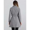 INSPIRE CHIC Women's Winter Peter Pan Collar Double Breasted Slant Pocket Button Down Belted Pea Coats - 3 of 4