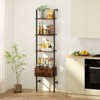 Tangkula 5-Tier Bookshelf w/ Drawer 70" Wall Mount Ladder Bookcase w/ Metal Frame - 2 of 4