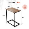 C-Shaped End Table, Small Side Tables for Sofa, Wide Couch Table That Slide Under, Laptop Snack Table - 4 of 4