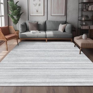 Acekool Striped Area Rug Modern Foldable Washable Non-Slip Soft Plush, Entryway & Bedroom Rug - 1 of 4