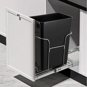Under Cabinet Pull Out Trash Can Holder Kitchen Sink Waste Container Slide Out Shelf Recycling Bin, Heavy Duty Steel Frame, Trash Can Not Included - 1 of 4