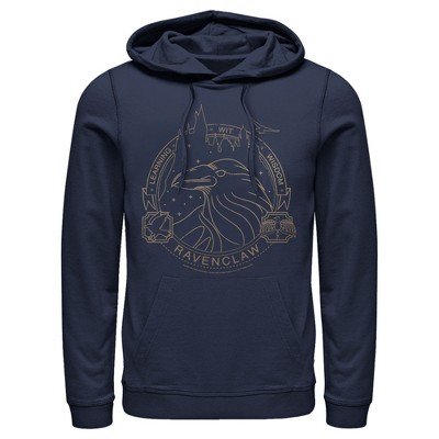 Men's Harry Potter Ravenclaw House Emblem Pull Over Hoodie - Navy Blue - X  Large : Target