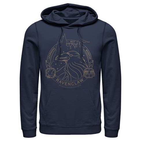 Men's Harry Potter Ravenclaw House Emblem Pull Over Hoodie - Navy Blue - X  Large