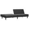 vidaXL 2-Seater Sofa Bed Black Faux Leather - 4 of 4