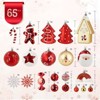 Aoibox 65pcs Christmas Ornaments Set Shatterproof Baubles Gingerbread House Tree Topper Hanging Decor for Xmas Tree Gold Red White - 2 of 4
