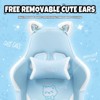 Okak Modern Cute Cat Swivel Gaming Chair with Paw Lumbar Cushion,High Ergonomic Task Chair Computer Chair for Adults - 3 of 4