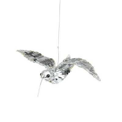 Allstate 7.5" Sparkling Sequin Hummingbird Christmas Ornament - Silver