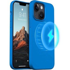 Entronix Case Magnetic Compatible Silicone Case Designed for Apple iPhone 14, iPhone 13 Liquid Case, Shockproof with Wireless Charging Built - 1 of 4