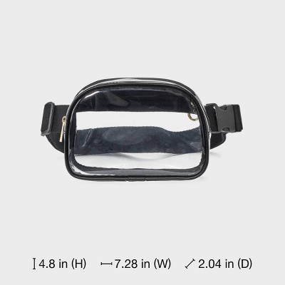 Universal Thread Essential Belt Crossbody Bag - Universal Thread™ Clear/Black: TPU Shell, Adjustable Strap, Crossbody Style, Solid Pattern — фото 6