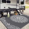 Reversible Plastic Straw Rug - Modern Indoor/Outdoor Mat All-Weather Floor Covering for Patio Deck Balcony Porch RV - 2 of 4