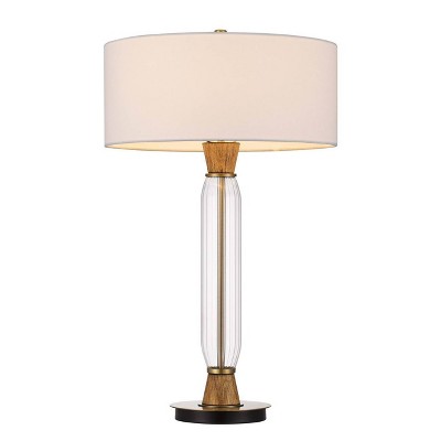 30" Wood/Glass Contemporary Table Lamp Clear/Light Oak - Cal Lighting