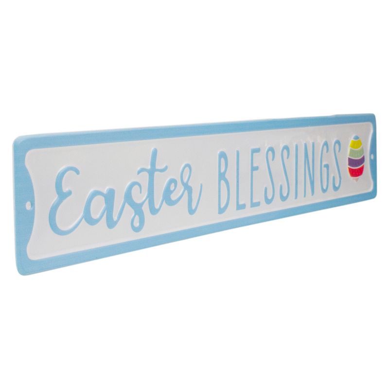 Northlight 20.25" Metal "Easter Blessings" Sign with Eggs Wall Decor, 3 of 6