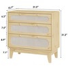 Rattan Drawer Dresser, 3 Wood Drawers Storage Cabinet Dresser - 2 of 4