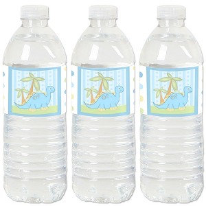 Big Dot of Happiness Baby Boy Dinosaur - Baby Shower or Birthday Party Water Bottle Sticker Labels - Set of 20 - 1 of 4