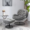 XINGHANZHENXUAN Modern Accent Chair with Ottoman, Armless Lounge Set for Living Room, Bedroom & Game Rooms - 4 of 4