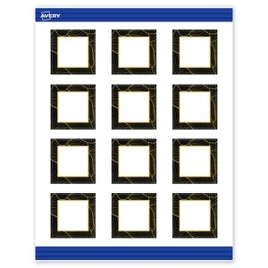 Avery Square Business Cards, Black with Gold Pattern, 2" x 2" - 1 of 4