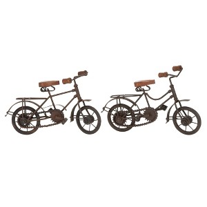 Olivia & May Vintage Reflections Roadster Model Bicycles (11") 2ct: Iron Crafted Tabletop Sculptures, Indoor Display Decor - 1 of 4