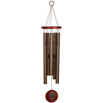 Woodstock Wind Chimes Signature Collection, Woodstock Habitats Chime, 26'' Bronze Owl Wind Chime HCBRO