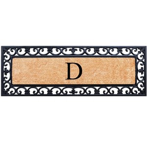 A1HC Rubber Coir Doormat For Outdoor Entrance, Anti-Shed Treated Front Door Mat 18x48, Monogrammed - 1 of 4