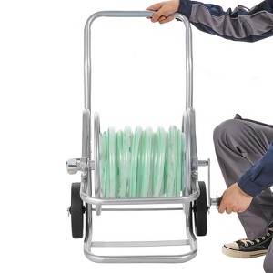 VEVOR Hose Reel Cart, Hold Up to 200 ft of 5/8 in Hose (Hose Not Included), Garden Water Hose Carts Mobile Tools with Wheels,Silver - 1 of 4