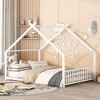 Elegant Full-Size Metal Bed with House Design Frame for Stylish Bedrooms - 3 of 4