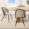 9-Piece Dining Set for 6,Modern Oak Extendable Dining Table with Rattan Dining Chairs for Dining Room, Kitchen Furniture-Tanpinhause - 2 of 4