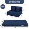 Folding Sofa Mattress, Convertible Memory Foam Sofa Bed with Pillow, Foldable Sleeper Chair Futon Floor Couch Guest Bed, Twin Size - 2 of 4