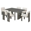 NicBex Dining Table Set for 6 Retro Rectangular Table Trestle Base with 6 Chairs for Kitchen - 3 of 4