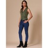 Allegra K Women's V Neck Faux Suede Button Down Side Pockets Sleeveless Vest - 4 of 4