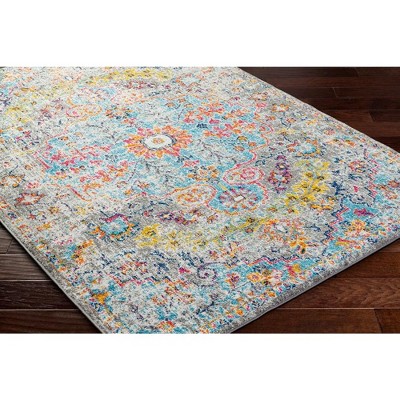 Olivia Gray and Multicolor Synthetic Stain-Resistant Area Rug 3'11" x 5'7"