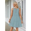 Coolmee Women Halter Neck Mini Dress Sleeveless Hollow Out A-Line Summer Dress - 4 of 4