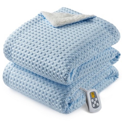 Heated Blanket, Waffle Weave Electric Blanket with LCD Controller, Fast Heating Blanket, ETL Certified, Machine Washable