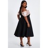 QUIZ Women's Plus Size Scuba/Satin Bardot Midi Skater Dress - 2 of 4