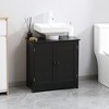 HOMCOM Under Sink Bathroom Cabinet with 2 Doors and Shelf, Pedestal Sink Bathroom Vanity Furniture - image 2 of 4