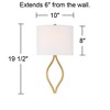 Possini Euro Design Modern Wall Light Sconce Warm Brass Hardwired 19 1/2" High Fixture Half Moon Linen Shade for Bedroom Living Room - 4 of 4