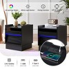 KWPZQEB Nightstand with Charging Station and LED lights, Side Table with 2 Drawers, End Table with USB Ports and Outlets, Night Stand for Bedroom - 2 of 4