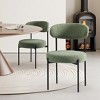 WestinTrends Alexandria Mid-Century Modern Upholstered Faux Shearling Round Dining Chairs - 2 of 4
