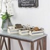 Cheung's Weston Set of 3 Rustic Metal Accent White Wood Crates - 2 of 4