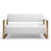 NicBex Loveseat Sofa Modern Bonded Leather Upholstered Loveseat Couch for Living Room,Small 2 Seater Sofa Couch with Metal Arms for Bedroom,White - 2 of 4