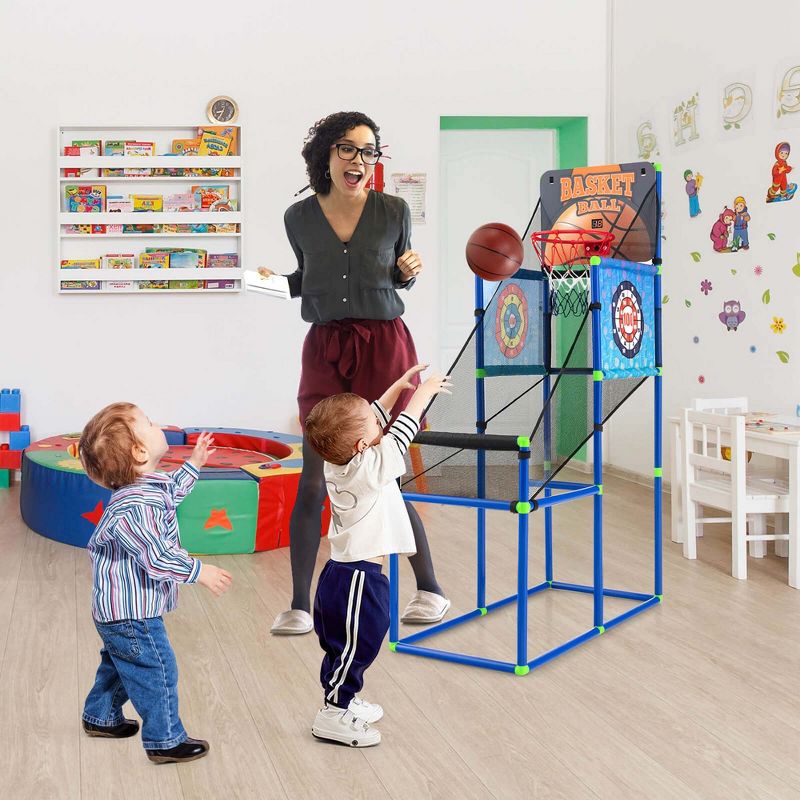 Costway 2-in-1 Kids Basketball Arcade & Sticky Balls Game w/Electronic Scoreboard Sound, 2 of 11