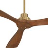 Casa Vieja 66" Delta XL Modern Indoor Ceiling Fan 3 Blade Remote Control Soft Brass Finish Brown Walnut Finish Blades Bedroom Living Room DC Motor - 3 of 4