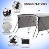 3 Bow Bimini Top for Boats, Marine Grade Canvas Sun Shade with Mesh Side Panels, Adjustable Aluminum Frame, Fits for Most Boats (14-23Ft Boats) - 2 of 4