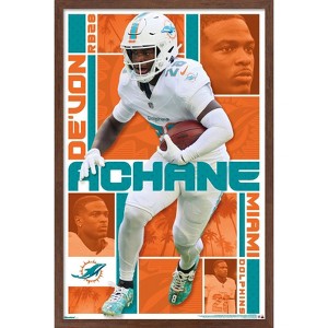 Trends International NFL Miami Dolphins - De'Von Achane 25 Framed Wall Poster Prints - 1 of 4