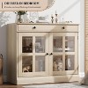 35.4" Sideboard Buffet Cabinet with Glass Doors, Modern Storage Cabinet with Drawer and Adjustable Shelf, - 3 of 4