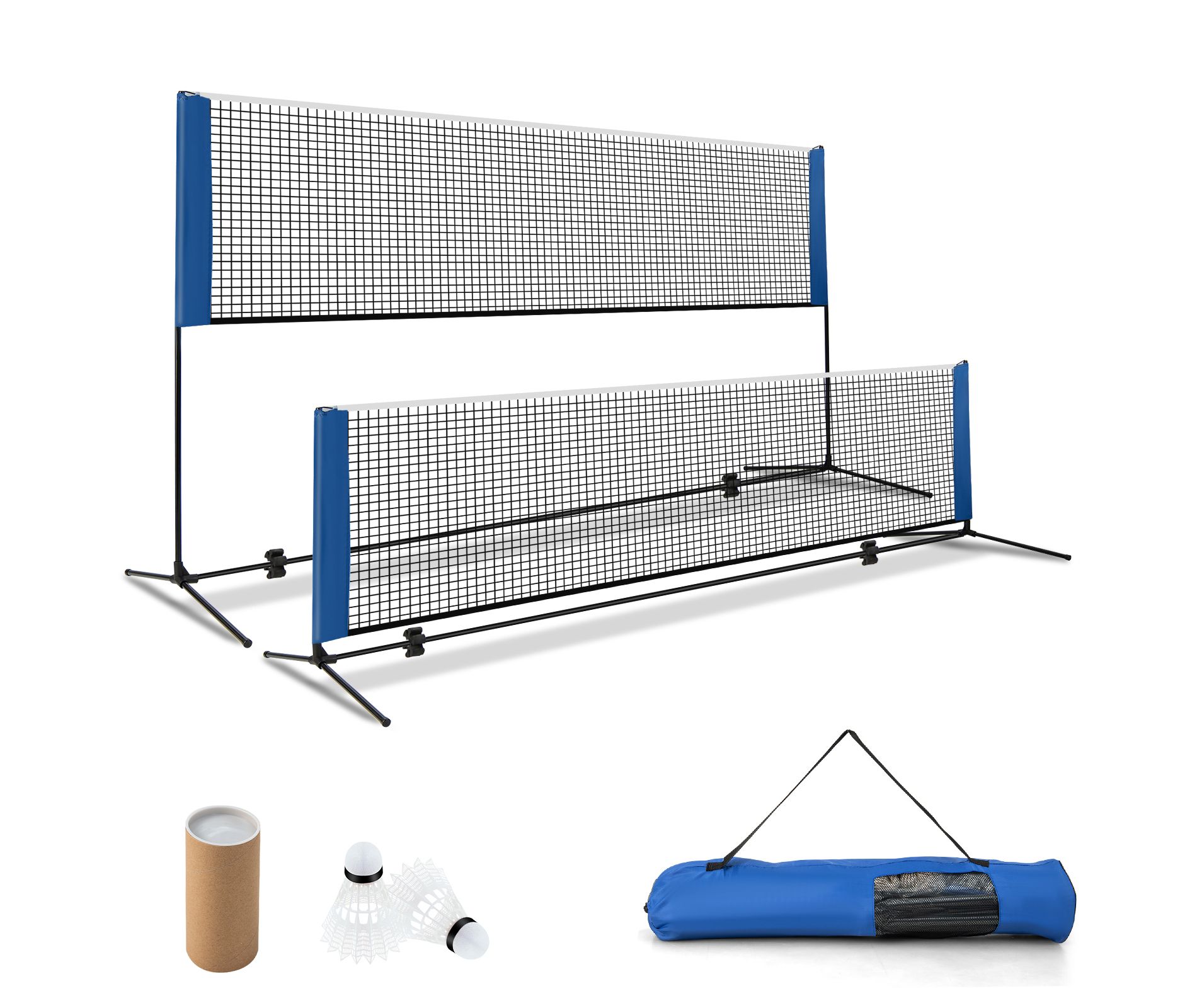 Costway Portable 13.8'x5' Badminton Beach Volleyball Tennis Training Net w/ Carrying Bag